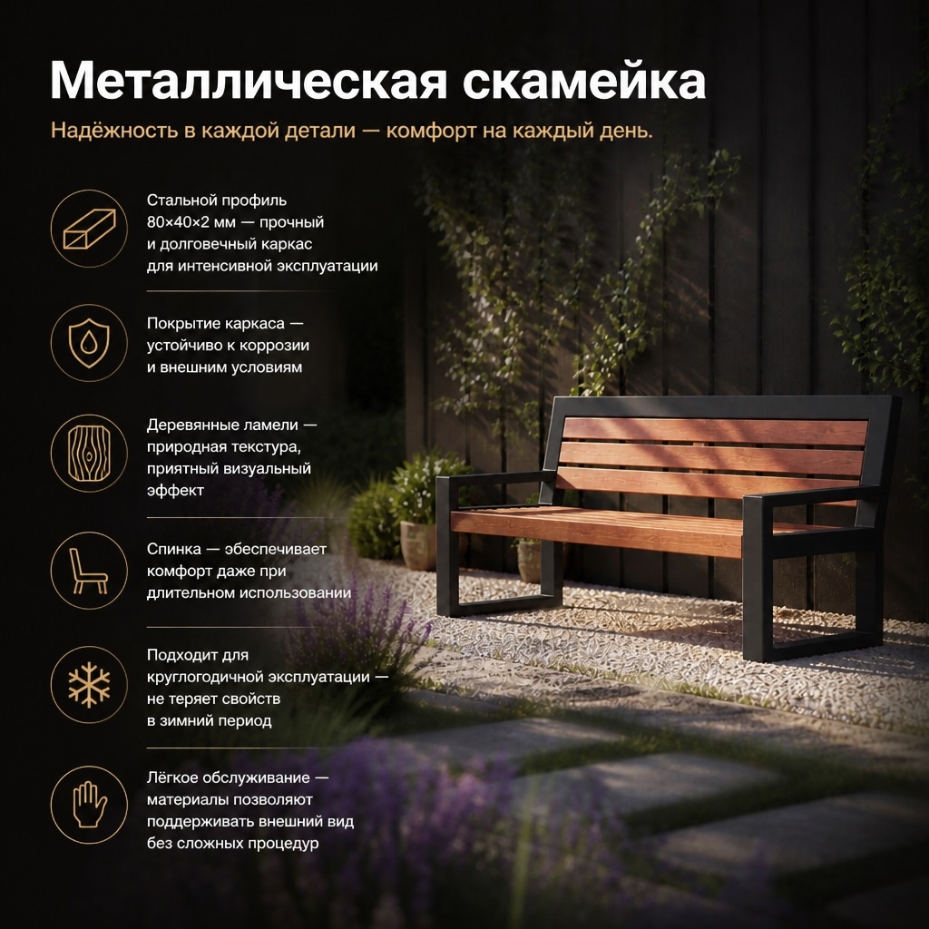 Металлическая скамейка