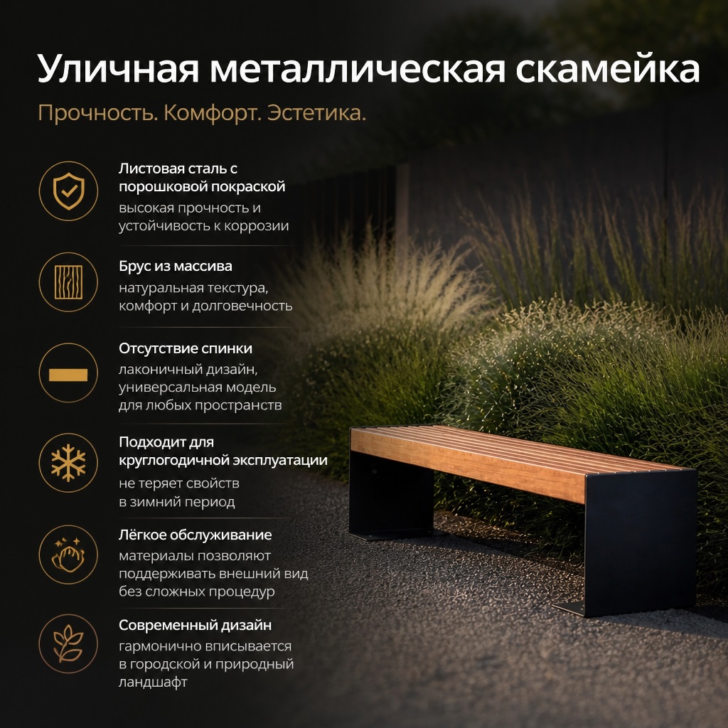 Скамейка уличная металлическая