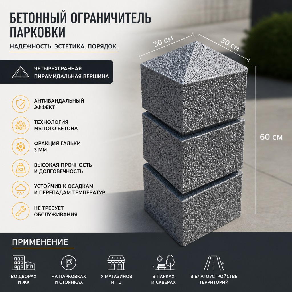 Бетонный столбик декоративный