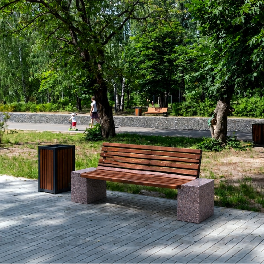 Бетонная скамейка для парка